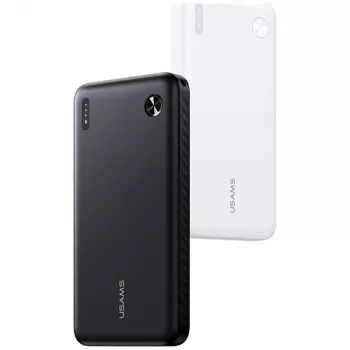 Power bank usams PB83 10000mAh PD 2×USB-A USB-C baltas