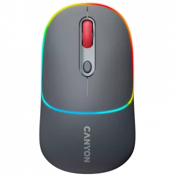 Canyon MW-22 2in1 RGB belaidė pelė - Pilka - Bluetooth/RF - 1600 dpi - įkraunama
