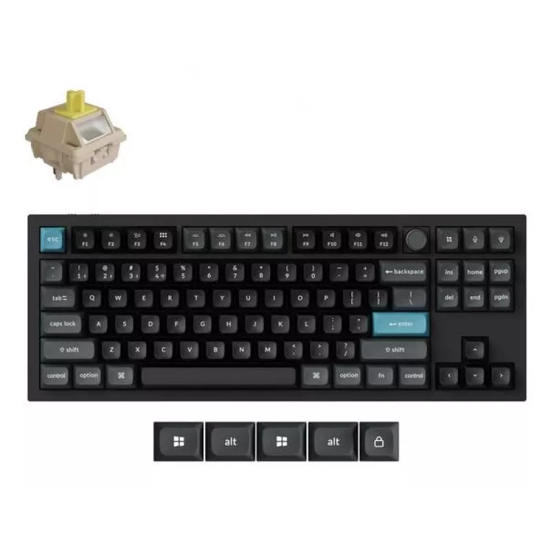 Mechaninė klaviatūra Keychron Q3 Ultra 8K — 80 % QWERTY, laidinis ir belaidis, RGB, juoda