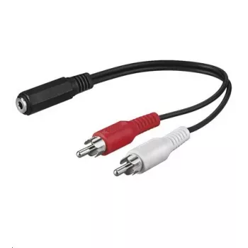 Microconnect AUDALH02 garso kabelis 0.2 m 2 x RCA 3.5 mm raudonas