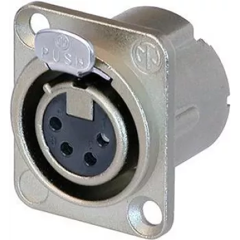 Neutrik NC4FD-LX – 4 kontaktų lizdinė jungtis, sidabrinė, 26–31 mm