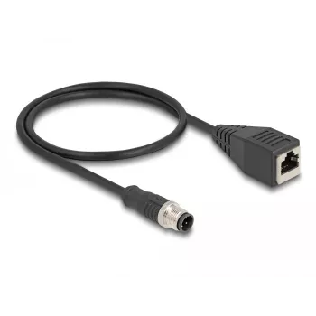 DeLOCK M12 adapterinis kabelis D-coded 4 kontaktų kištukas į RJ45 lizdą 50 cm