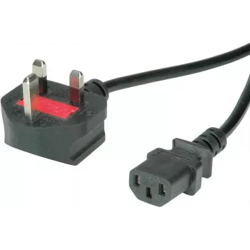 VALUE maitinimo laidas - BS 1363 (M) kampinis į IEC 60320 C13 tiesų - 250 V kintamoji srovė - 10 A - 3 m - Juodas