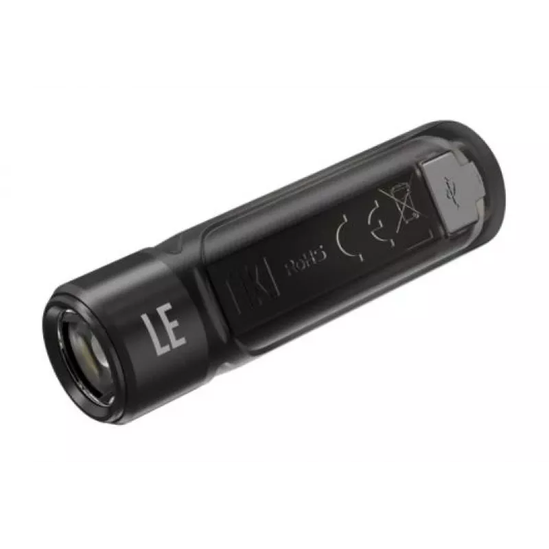 Rankinis žibintuvėlis Nitecore TIKI LE – 300 lm, USB įkraunamas, polikarbonatas, IP66, atsparus smūgiams, 10,5 g, 55 mm, Juodas