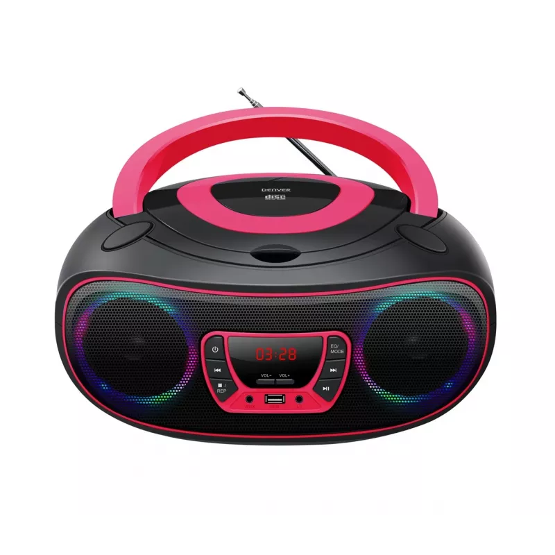 Nešiojamas CD grotuvas Denver TCL-212BT PINK juodas, rožinis