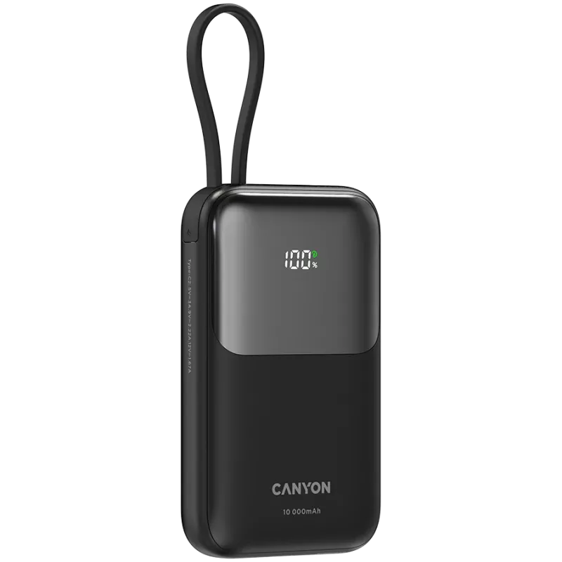 OnPower 101 įmontuotu kabeliu 10000 mAh PD22.5W juoda