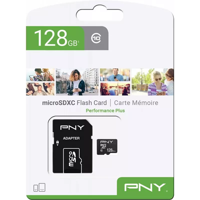 PNY Performance Plus 128 GB MicroSDXC Class 10 atminties kortelė (P-SDU12810PPL-GE)