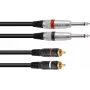 Garso adapterio laidas Omnitronic 2x 3,5 mm lizdas į 2x RCA, 3 m, juodas