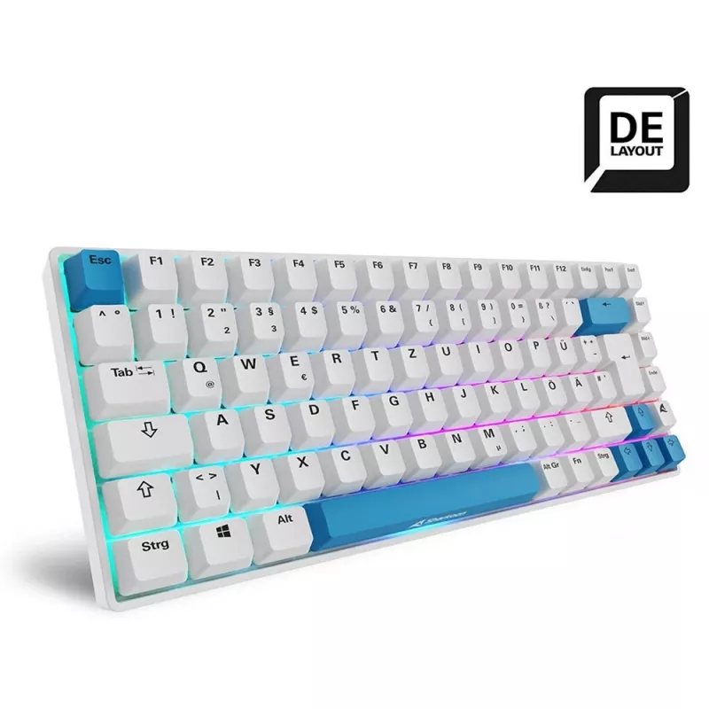 Sharkoon SKILLER SGK50 S3 PBT klaviatūra žaidimams USB QWERTZ vokiška balta