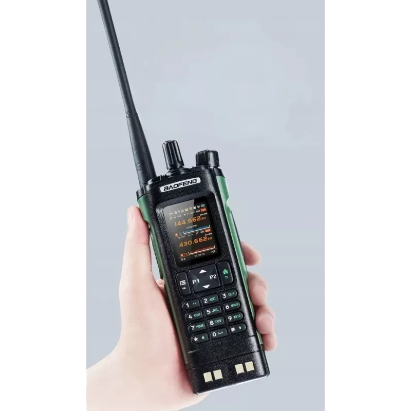 Nešiojama racija Baofeng DM-32E – VHF 144–146 MHz, UHF 430–440 MHz, AIRBAND RX 108–136 MHz, 2200 mAh, DMR/FM, GPS+APRS