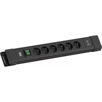 Bachmann Power Strip CONNECTUS 6xUTE 1x jungiklis 1xUSB A/C 22W 2.0m CEE7/7 (BM005941)