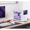 Jonsbo D31 Screen Micro-ATX PC korpusas su grūdinto stiklo plokšte, baltas