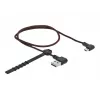 USB laidas DeLOCK EASY-USB 2.0, A tipo (vyriškas) į Micro-B (vyriškas, reversinis), 0,5 m, juodas