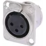 Neutrik NTR-NC3FDL1 (NC3F-DL-1) – kištukas XLR, moteriškas, juodas/sidabrinis