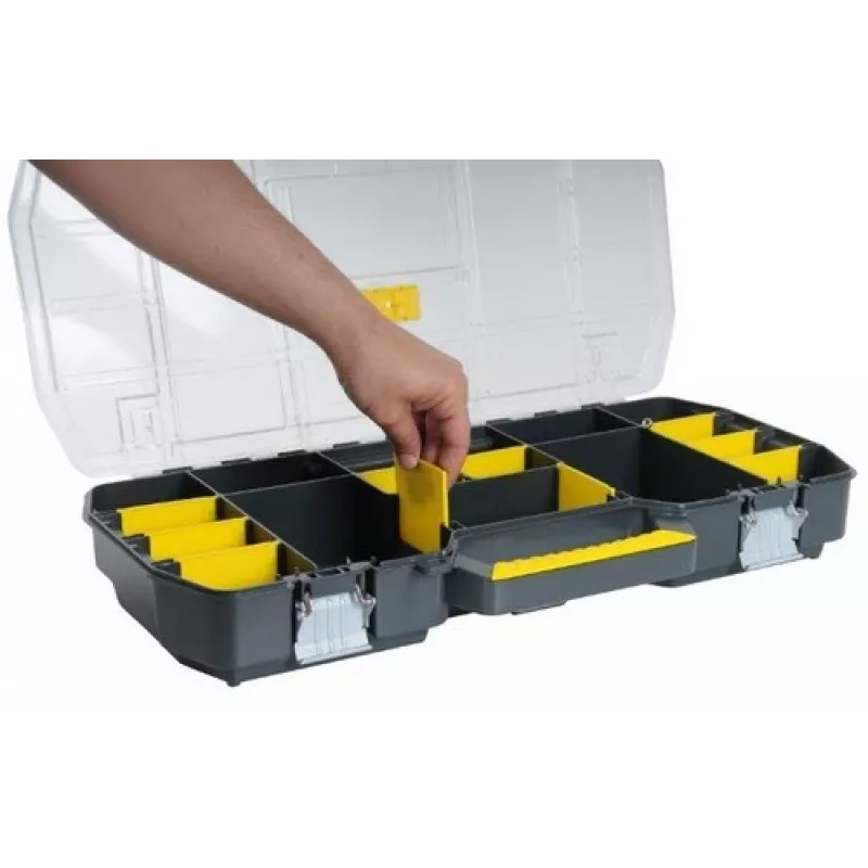 Stanley 1-97-514 dėžutė smulkioms detalėms/įrankiams, juoda, permatoma