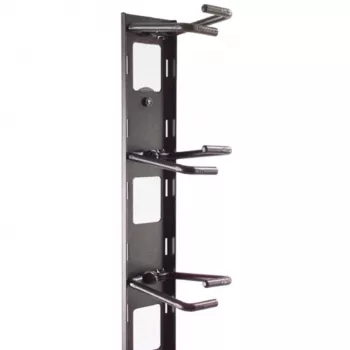 APC NetShelter vertikalus kabelių tvarkytuvas, kabelių žiedai, 8 vnt., juoda, 55 mm x 766 mm x 85 mm