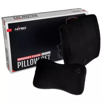 Memory Foam pagalvių rinkinys nitro concepts NC-PST-MF-001 – juodos, ergonomiškos atraminės pagalvės (rinkinys)