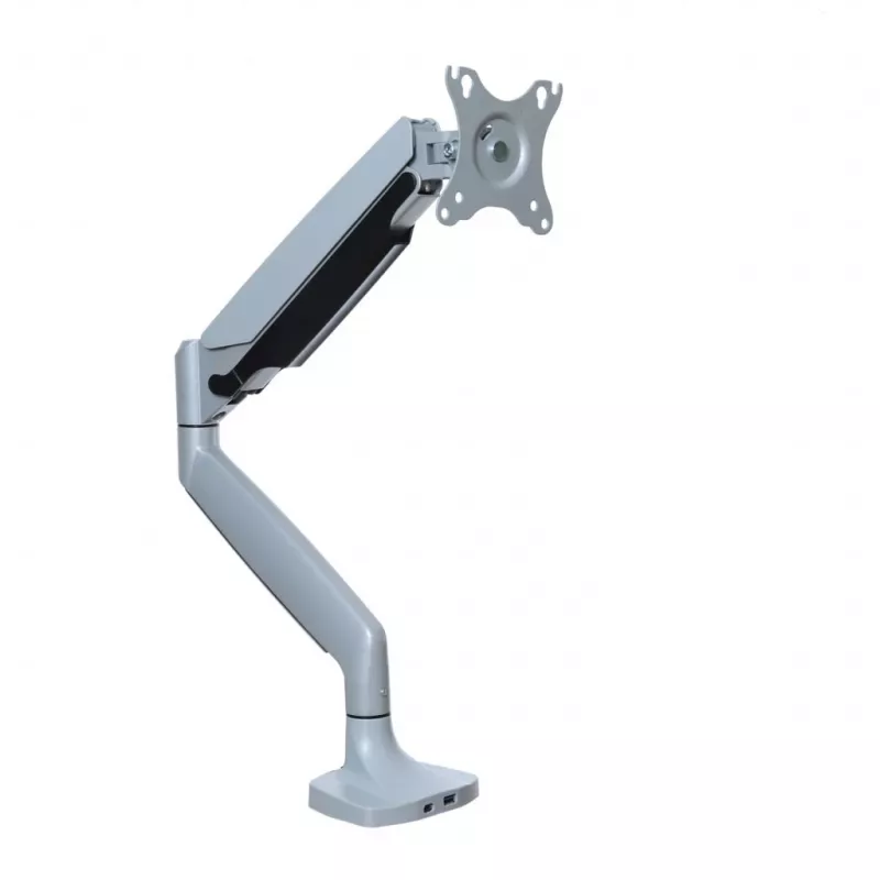 Stalinis laikiklis monitoriui ART RAMM L-35HD 17–45 colių, dujinė spyruoklė, spaustuvas, USB-C ir USB-A, iki 27 kg