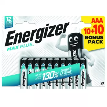 Energizer Max Plus Micro (AAA) baterija šarminė-mangano 1.5 V 20 vnt. (E304145700)