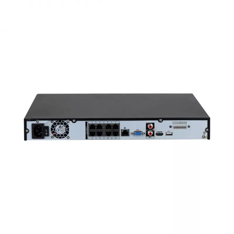 Dahua NVR4208-8P-EI 8 kanalų 8 PoE 1U WizSense tinklo vaizdo įrašymo įrenginys, 2 HDD