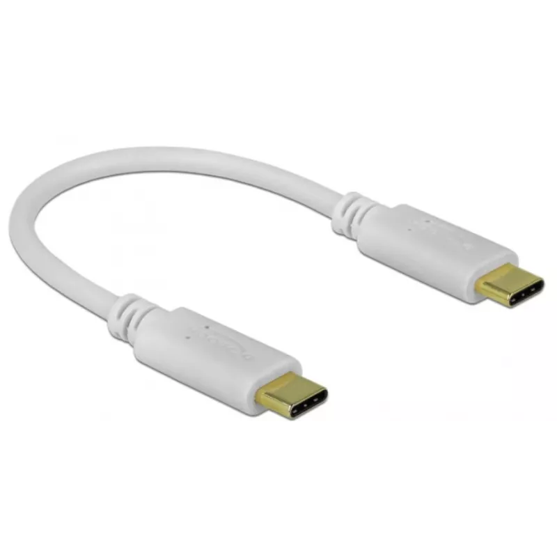 Delock USB-C laidas, 15 cm, 100 W, PD 2.0, baltas (85357)