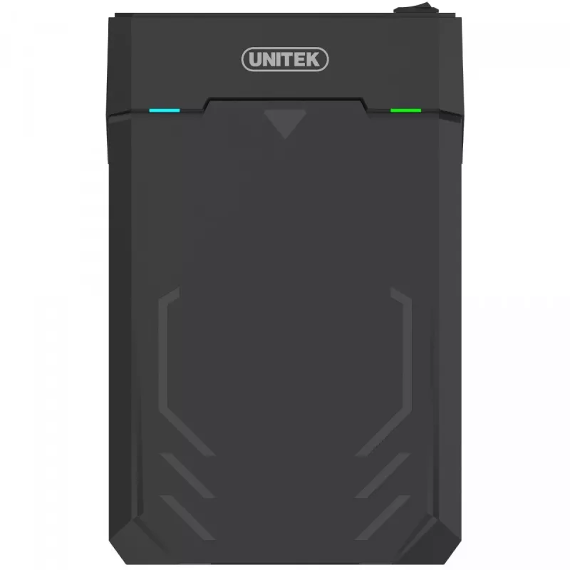 Išorinis dėklas HDD/SSD Unitek Y-3035 — 2,5/3,5 colio SATA, USB 3.2 Gen 1 (USB Type-B), 6 Gbit/s, juodas, su maitinimo adapteriu