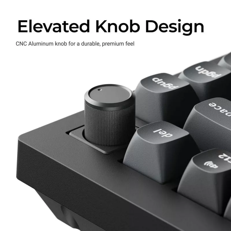 Mechaninė klaviatūra Keychron V1 Ultra 8K — 75% formata, QWERTY, Bluetooth, RGB, Juoda