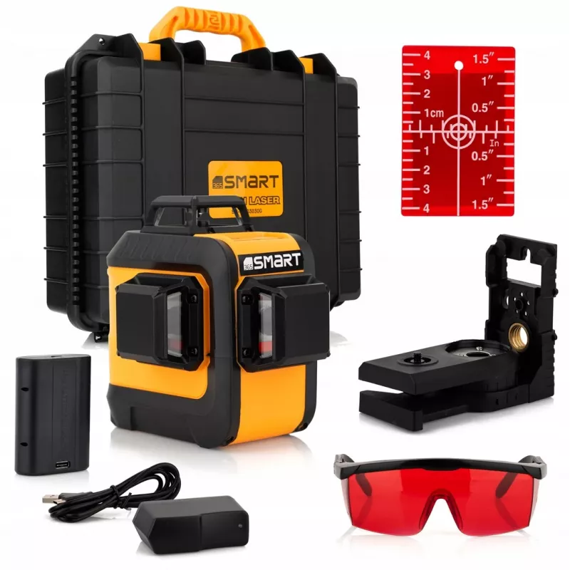 Lazerinis nivelyras Smart 06-03015R raudonas spindulys, diapazonas 15 m