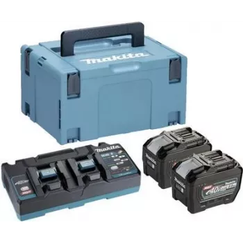 MAKITA 191Y97-1 - Maitinimo šaltinio rinkinys, tinkamas XGT įrenginiams (40V XGT ličio jonų | sudėtyje: 2x BL4080F baterija 8,0 Ah, DC40RB dvigubas greitasis įkroviklis, nešiojimo dėklas) (191Y97-1)