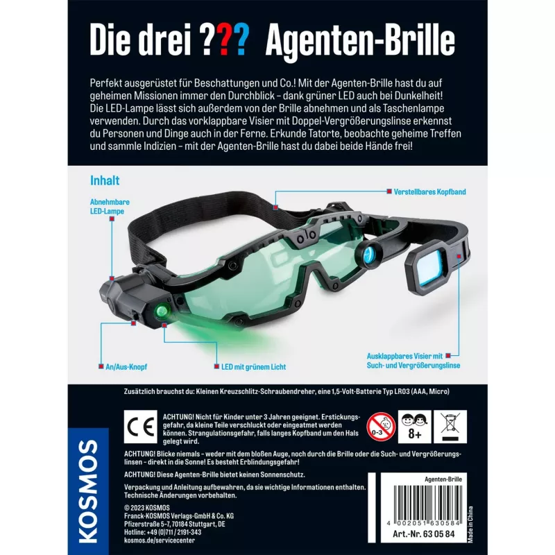 Die drei Agentenbrilė, Detektyvo rinkinys