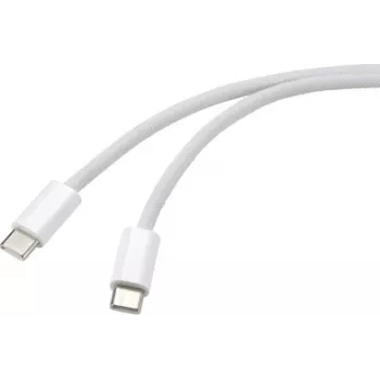 Renkforce USB laidas USB-C® kištukas, USB-C® kištukas 1,00 m Baltas Vytos poros RF-6056882