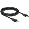 Delock DisplayPort kabelis – DisplayPort (vyriškas) į DisplayPort (vyrišką) – 3 m – su užraktu – juodas