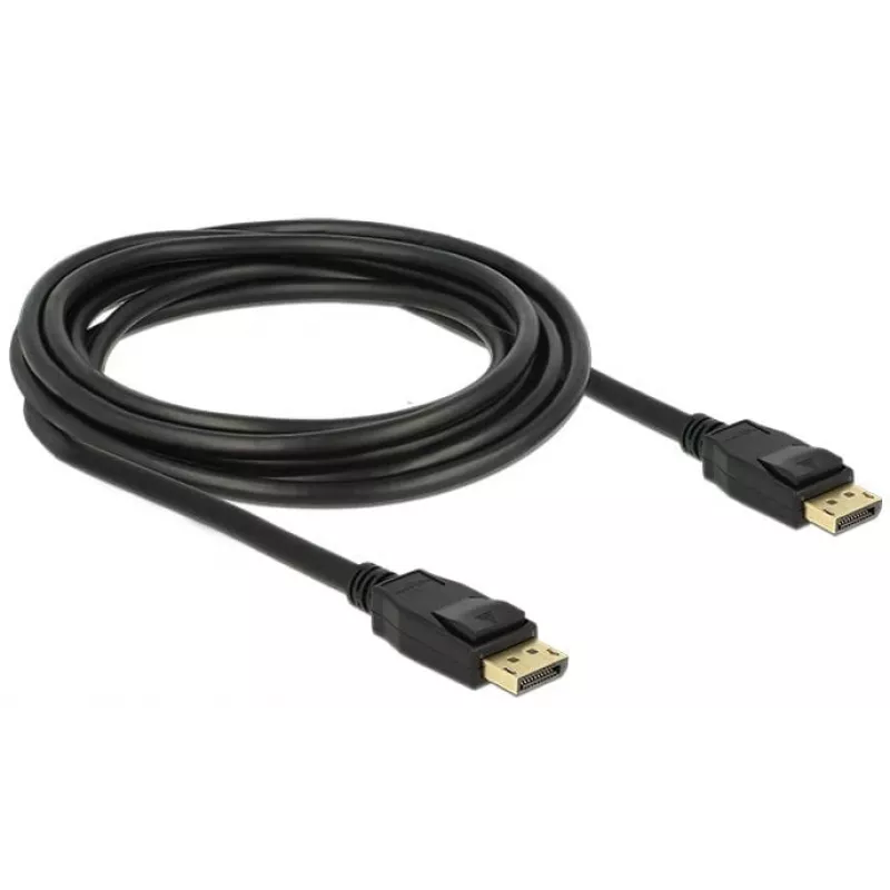 Delock DisplayPort kabelis – DisplayPort (vyriškas) į DisplayPort (vyrišką) – 3 m – su užraktu – juodas