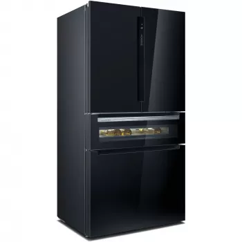 Šaldytuvas šaldiklis Siemens KF96RSBEA, šone prie šono, laisvai pastatomas, 572 L, juodas