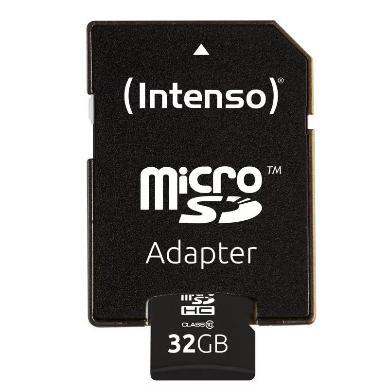 INTENSO atminties kortelė MICRO SDHC 32GB C10 su adapteriu 3413480