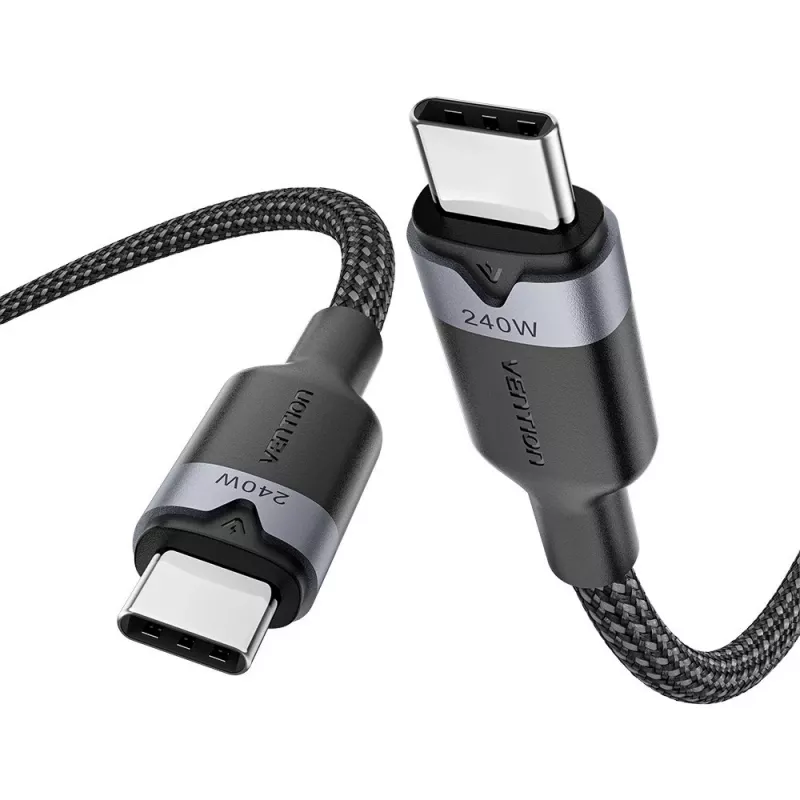 Laidas USB-C į USB-C 2.0 Vention 3.1 5A 240W 2m juodas