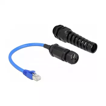 DeLOCK 66809 tinklo kabelis Cat6 SF/UTP 0,25 m juodas mėlynas