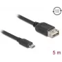 USB laidas DELOCK 81521 — USB 2.0, Micro‑USB B į USB A, 5 m, juodas