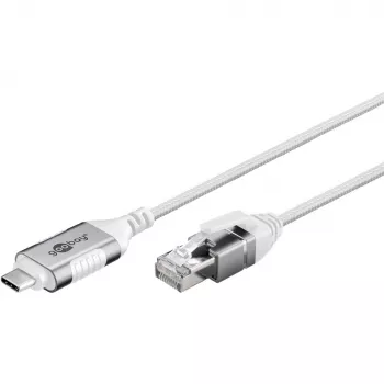 Goobay Ethernet-Cable USB-C 3.1 į RJ45 Slim 2 m - jungia maršrutizatorių, modemą ar (74387)