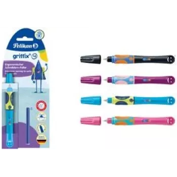 Pelikan griffix® automatinis rašiklis kairiarankiams - Žavinga rožinė - mėlynas - užpildymo kasetėmis - plastikas - nerūdijantis plienas - kairiarankiams (820318)