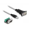DeLOCK 63465 Serijinis kabelis USB-A į DB-9, 1,8 m, juodas/skaidrus