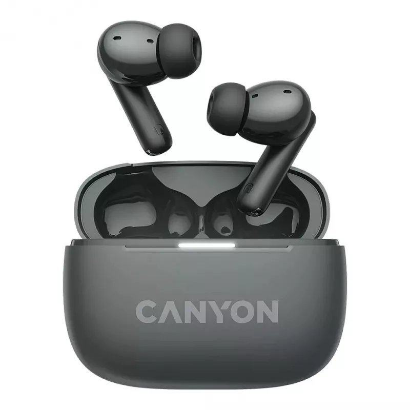 Canyon CNS-TWS10BK Ausinės ir ausų įdėklai True Wireless Stereo (TWS) Į ausį Skambučiai/Muzika/Sportas/Kasdienis naudojimas USB Type-C Bluetooth Juodos (CNS-TWS10BK)