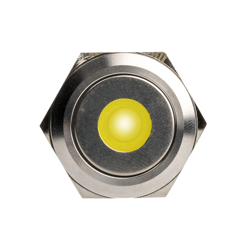 DimasTech vandalams atsparus mygtukas 25 mm Silverline Dot RGB PD212