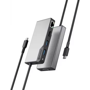 ALOGIC USB-C Fusion MAX 6-in-1 Hub V2 – USB-C 3.1 Gen 1 stotelė su VGA, HDMI, 1GbE (UCFUPRGVV2-SGR)