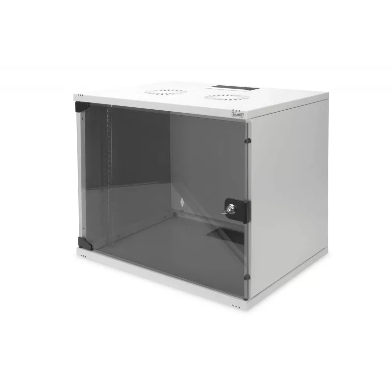 Sieninis 19 inch 9U spintelė Digitus SOHO, pilka, su stiklo durimis