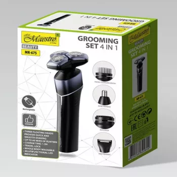 Elektrinis 5-in-1 daugiafunkcis skutimosi rinkinys Maestro MR-675 su USB įkrovimu
