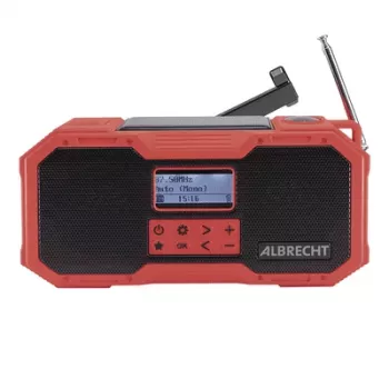 Albrecht DR 112 DAB+ lauko radijas su sukama rankena, UKW, SOS, žibintuvėlis, saulės baterija, PowerBank (27911)