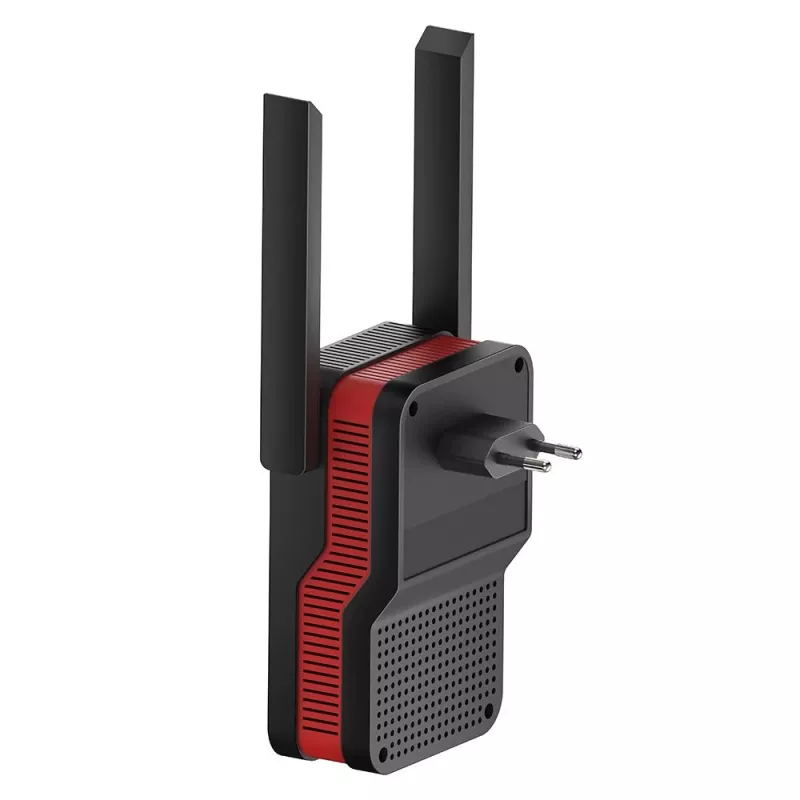 Wi‑Fi signalo stiprintuvas Cudy RE3000 2400–5000 MHz, 802.11ax/ac/n/g/b/a, Ethernet 100 Mbps, išorinė antena, juodas/raudonas