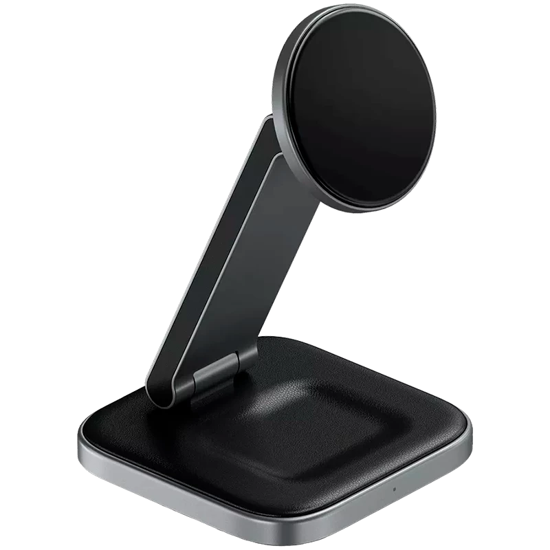 SATECHI 3-in-1 Sulankstomas Qi2 belaidis įkrovimo stovas (Space Gray) su A, C, G tipo kištukais
