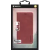 Krusell Sunne 4 Card FolioWallet dėklas iPhone XS Max – raudona natūrali oda
